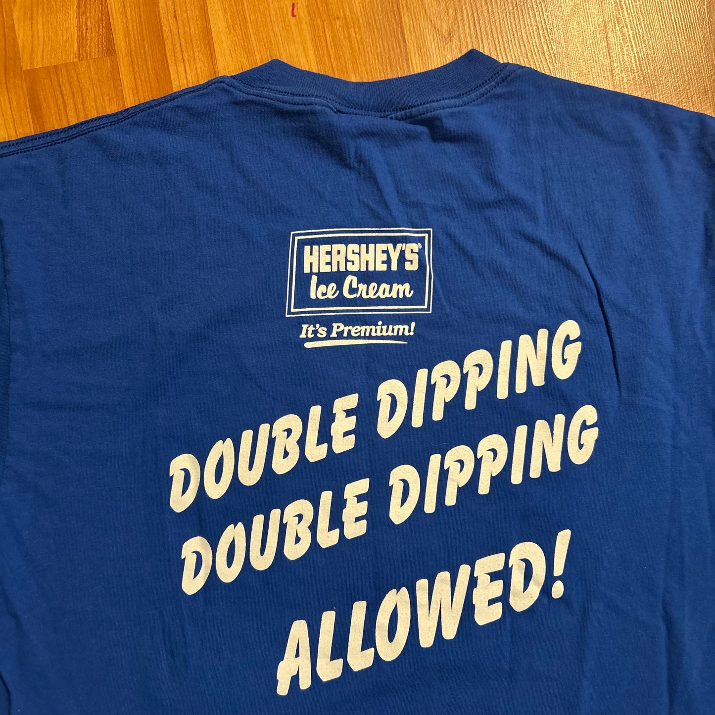 90’s Delta Hershey’s Ice Cream Double Dipping Blue Tshirt - Medium - 21.5" x 29"
