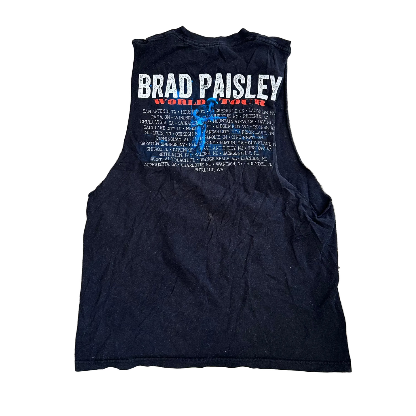 Brad Paisley Tour Country Music Black Tank Top Shirt - Medium - 20" x 27"
