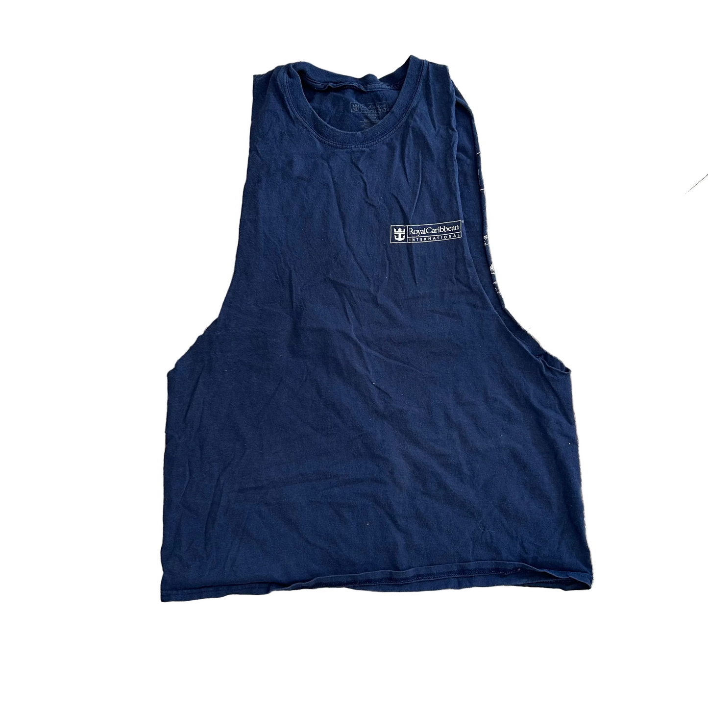 Royal Caribbean Navy Blue Tank Top Shirt - Medium - 21" x 27"