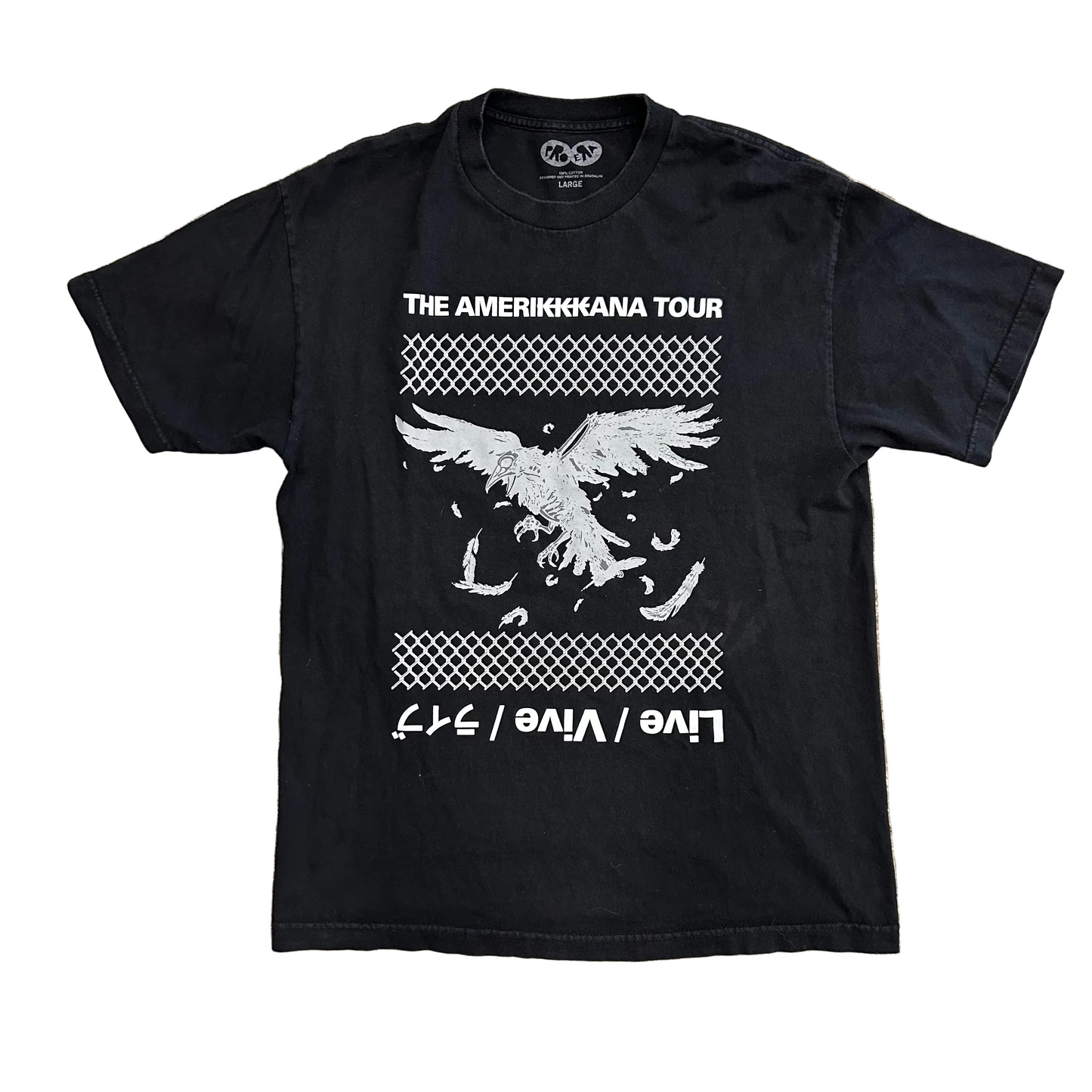 Joey Badass Amerikkkana Tour Black Tshirt - Medium - 21" x 29"