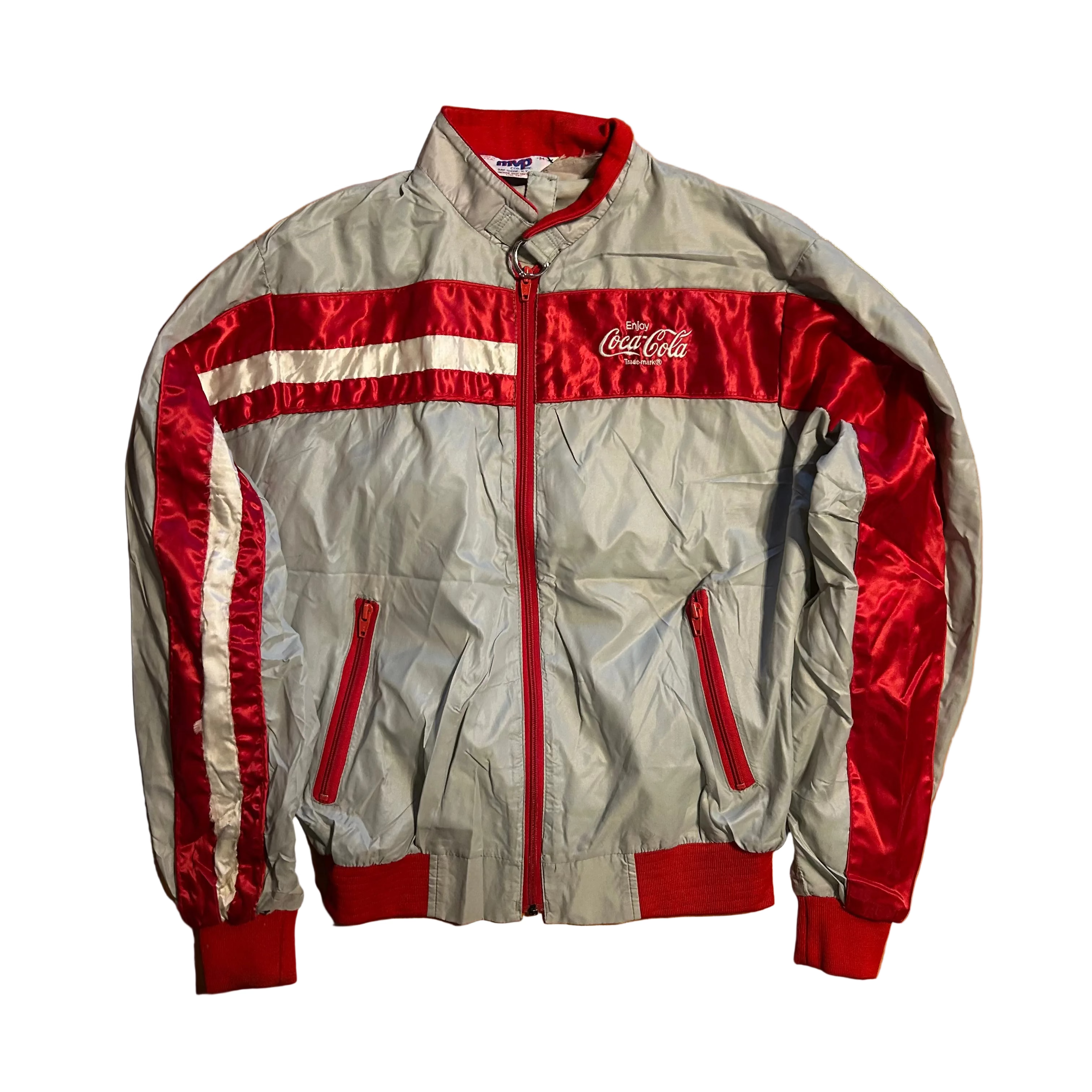 70/80's MVP Coca Cola Coke Red Grey Zip Up Windbreaker Jacket