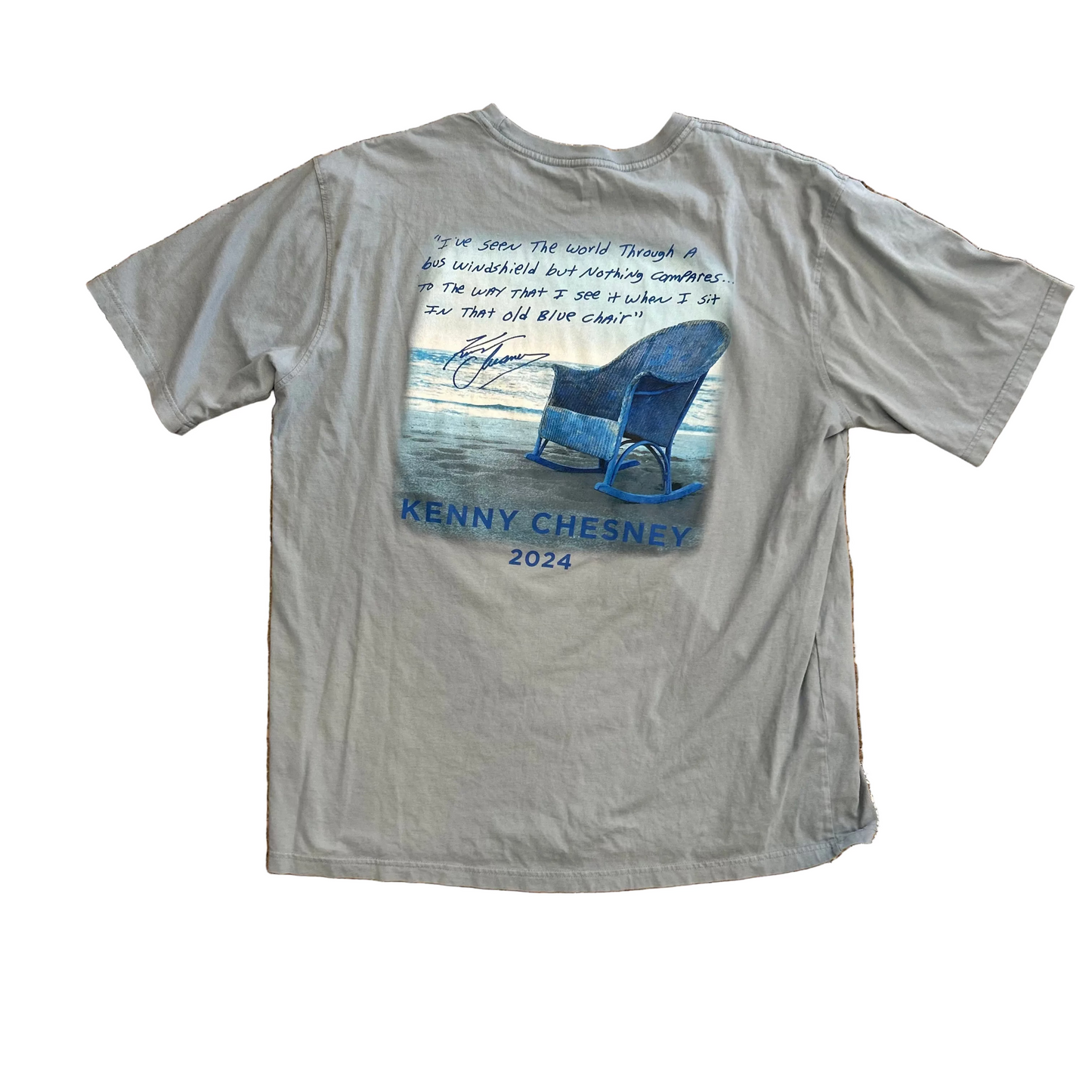 2024 Kenny Chesney Blue Chair Music Tour Tshirt - XLarge - 24" x 30"