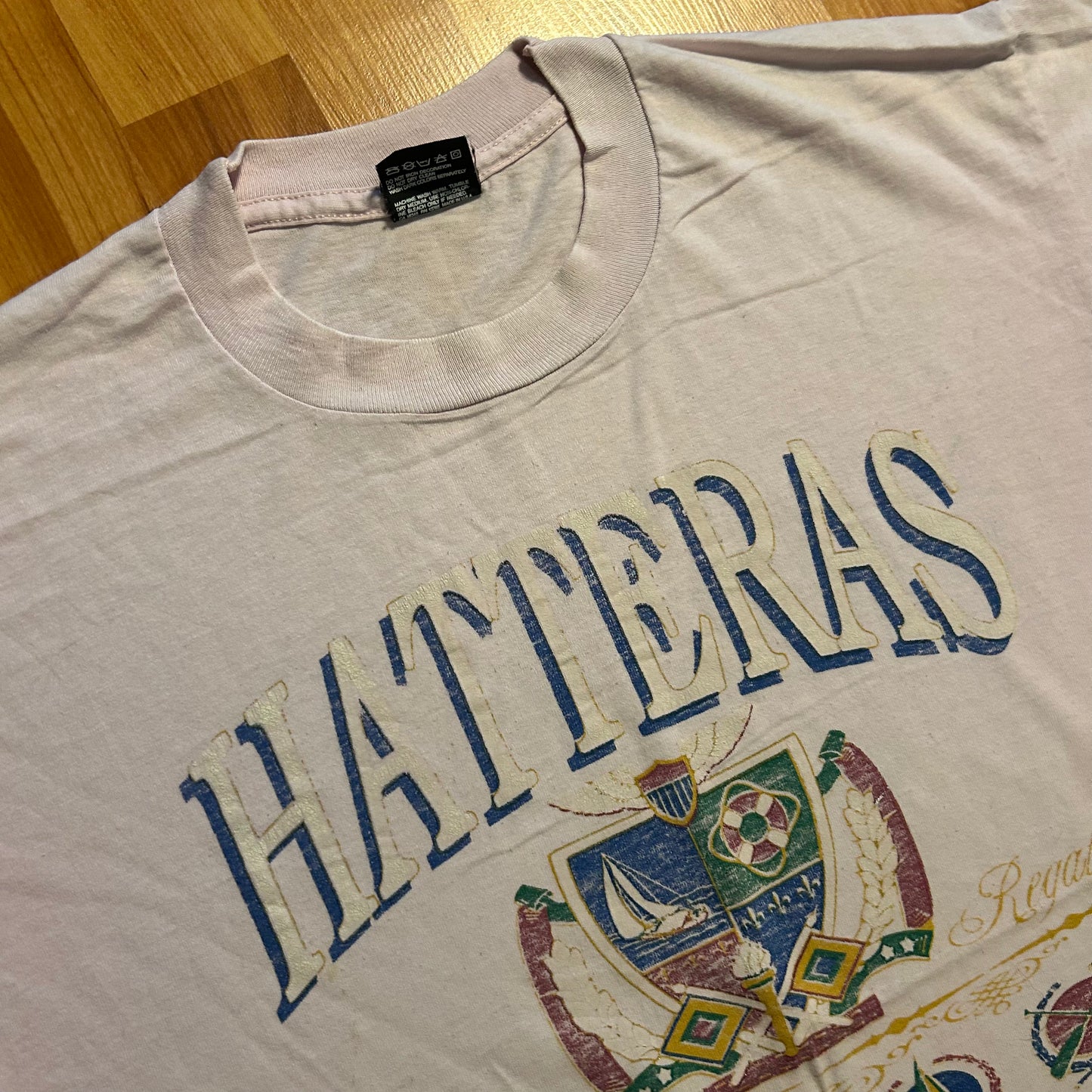 90’s Screen Stars Hatteras North Carolina Pink Tshirt - Large - 22" x 28"