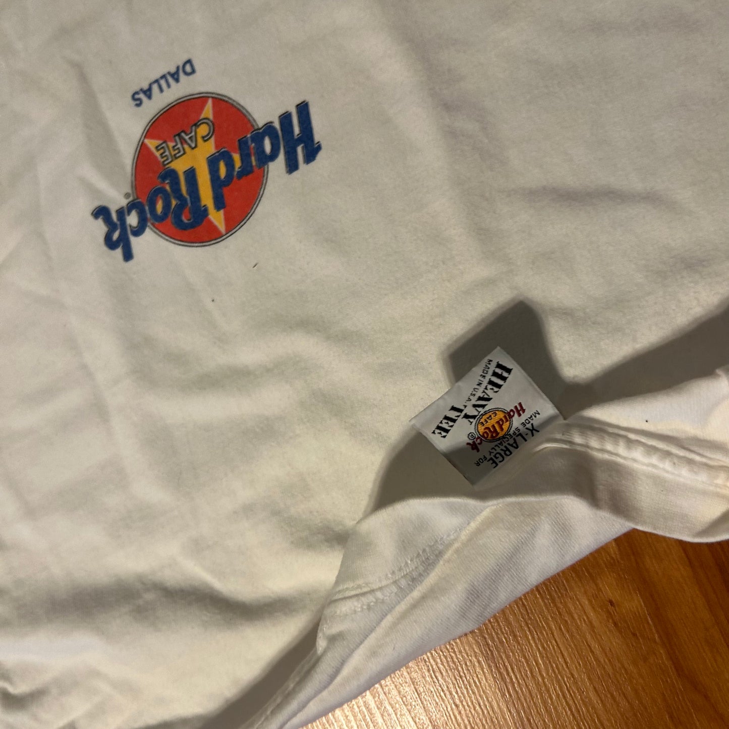 90’s Hard Rock Cafe Dallas White Tshirt - Large - 23" x 31"