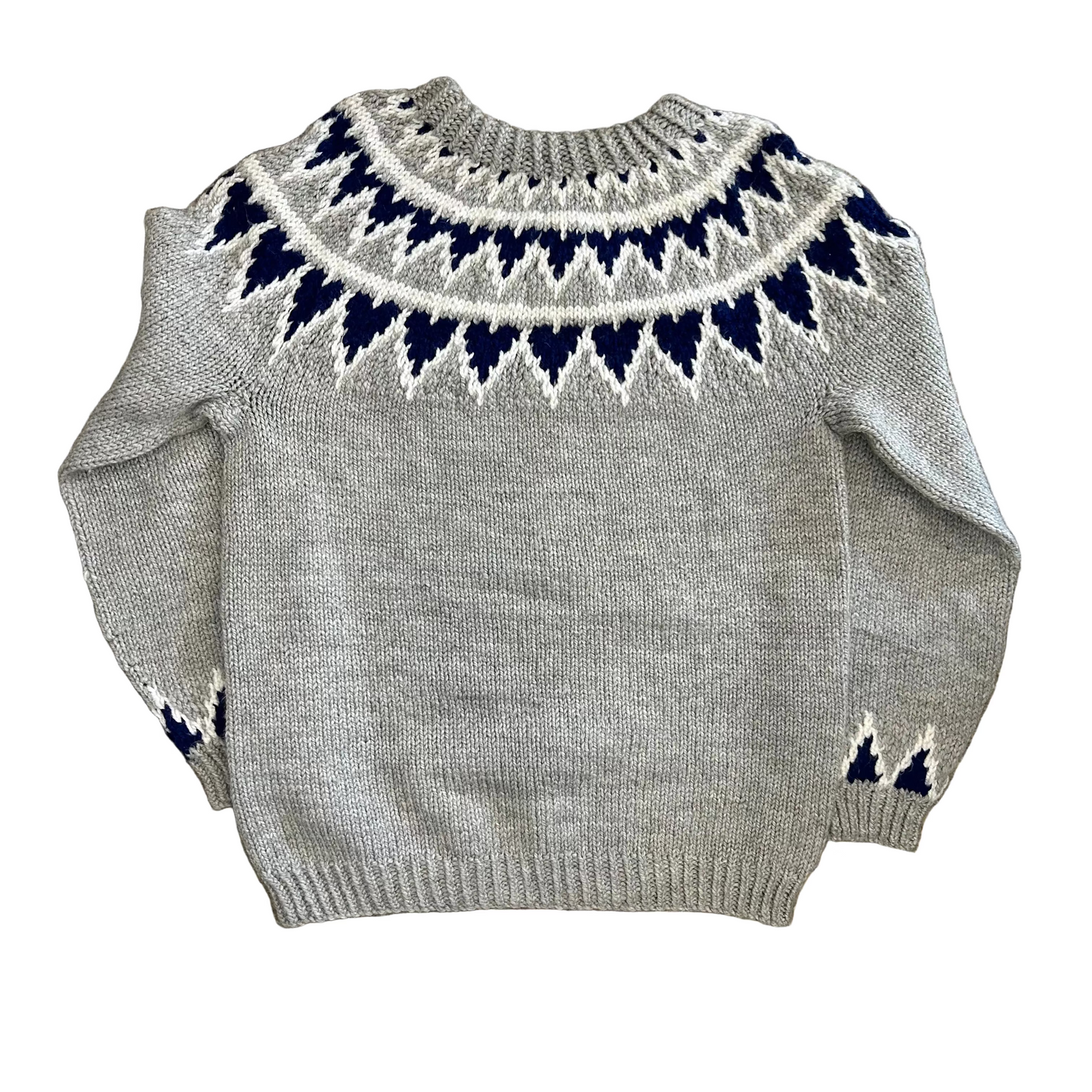 Grey Blue Knit Sweater - Large - 22" x 28"