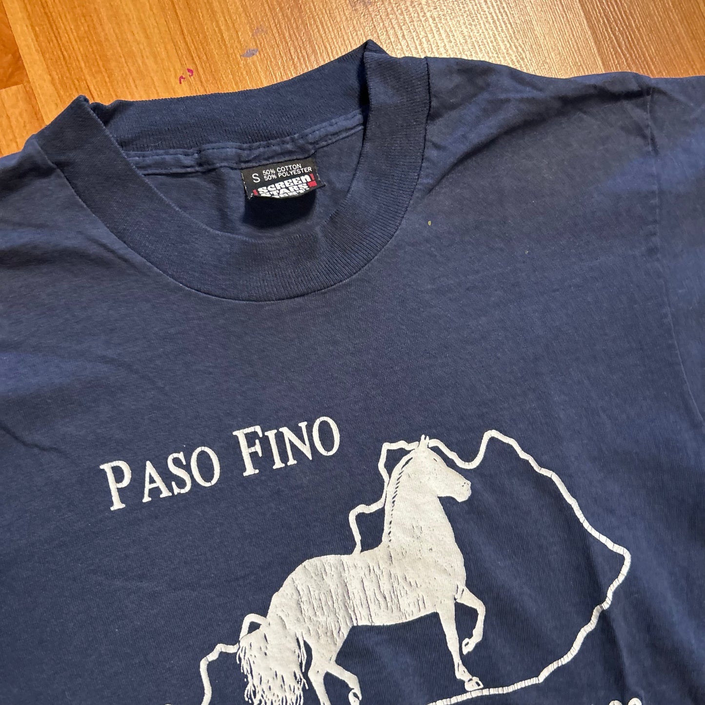 90’s Screen Stars Paso Fino Festival of the Bluegrass Kentucky Horse Navy Blue Tshirt - XSmall - 16" x 25"