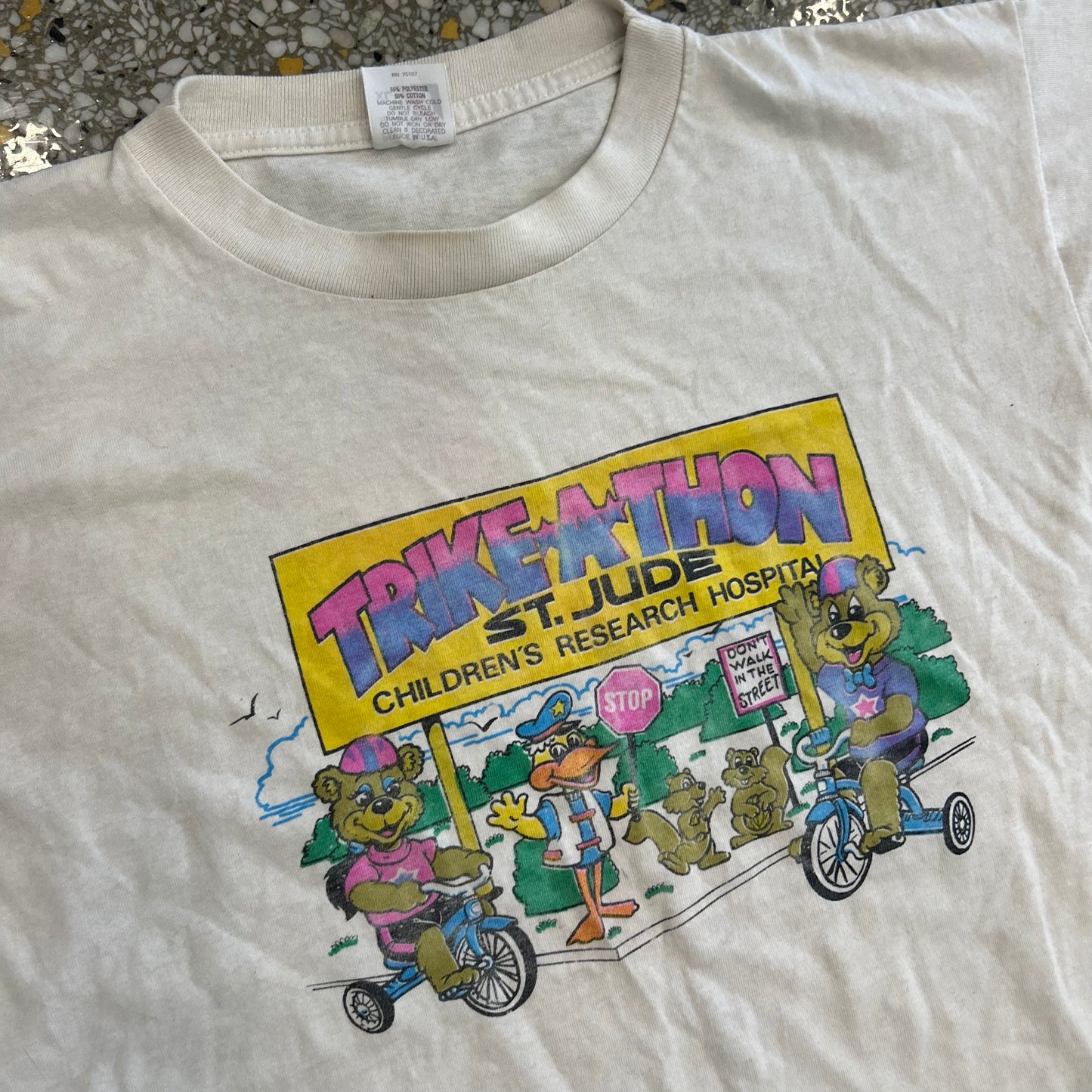 Pro Sport St Jude Trikeathon White Tshirt - Large - 23" x 28"