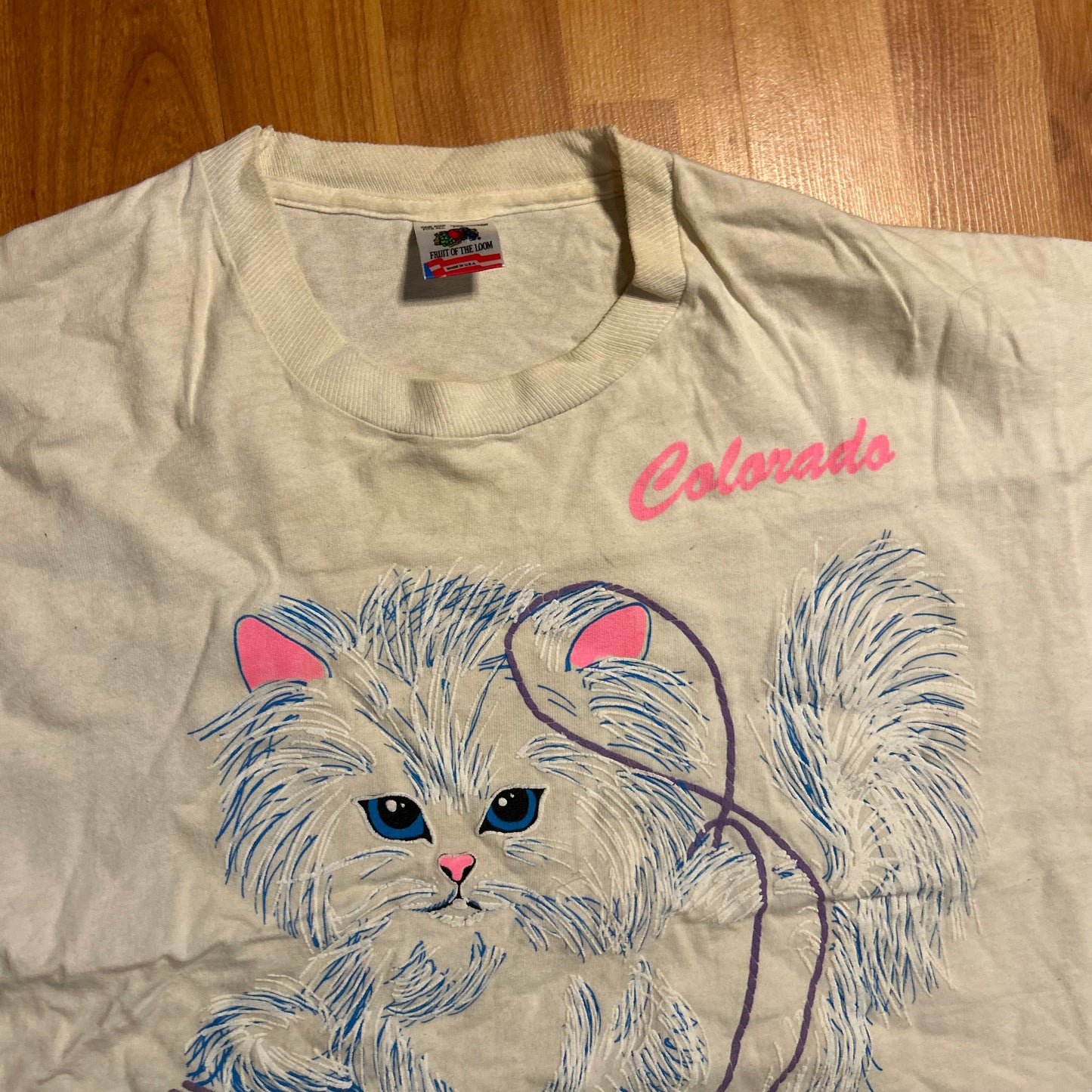 90's FOTL Colorado Cat Tshirt - Boxy Large - 22" x 21.5"