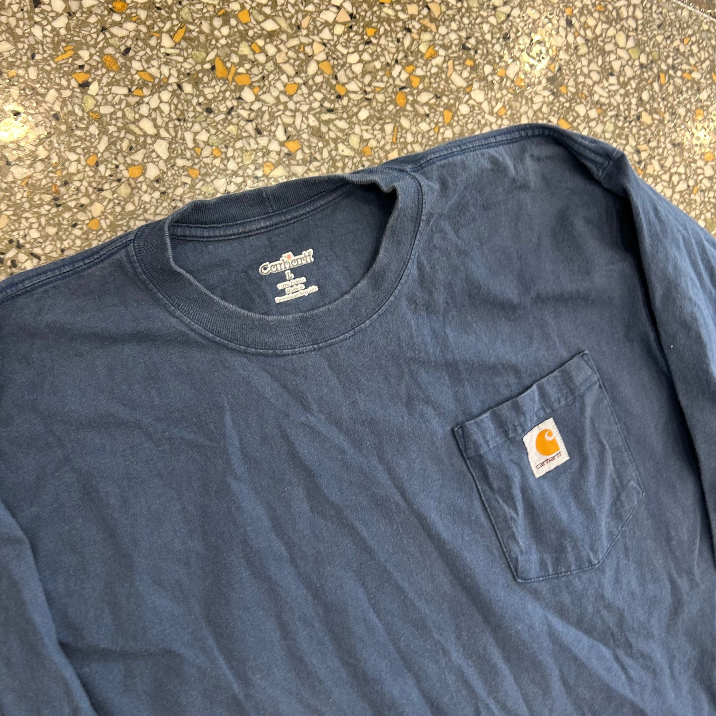 Carhartt Carphartt Blue Pocket Longsleeve Shirt - Large - 22" x 29"