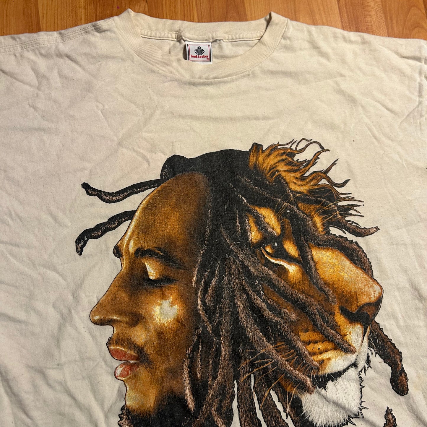 Foot Locker Bob Marley Lion White Tshirt - XLarge - 26" x 32"