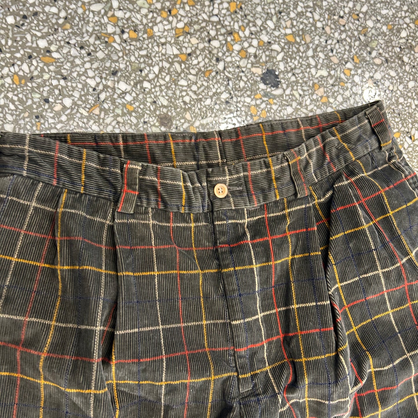 Bills Khakis Brown Plaid Corduroy Pants - 34" x 29.5"