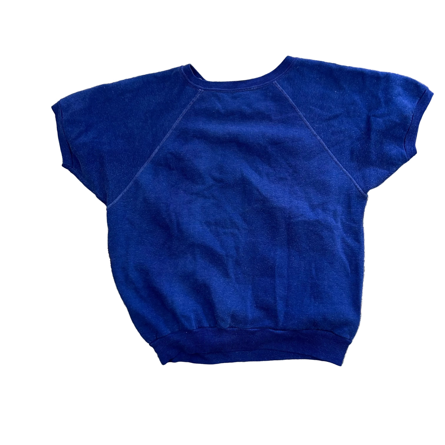 70/80’s Blue Short Sleeve Sweatshirt - Large - 22" x 25"
