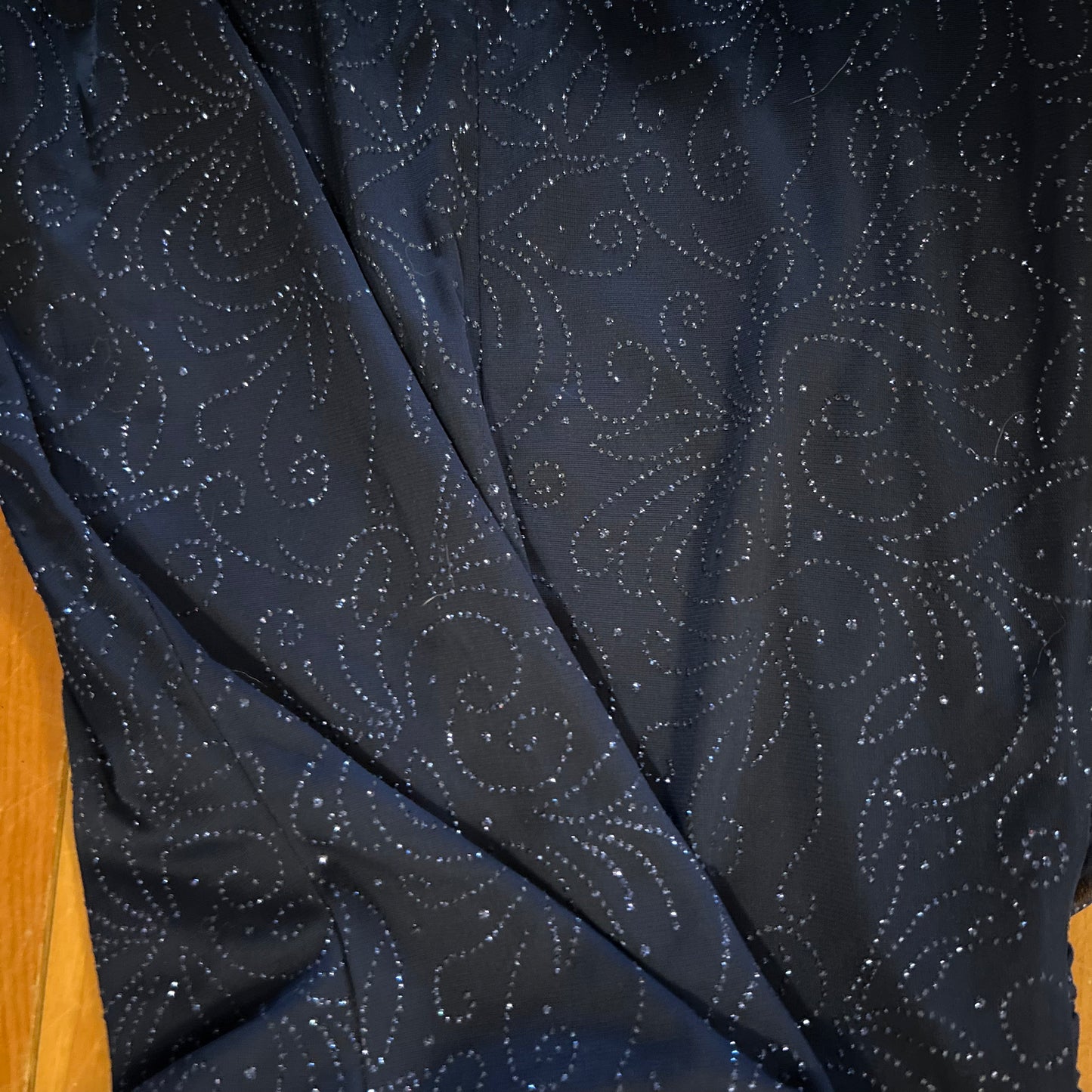 90's Taboo Navy Blue Sparkly Dress - Tagged Large - 14.5" x 38"