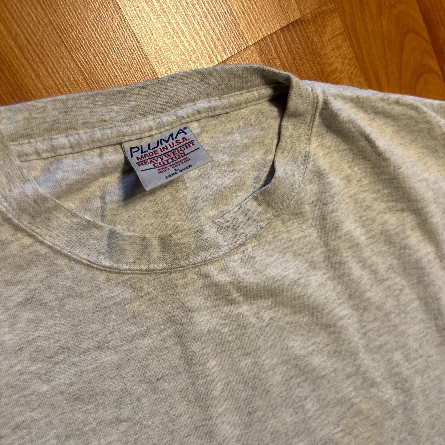 Pluma Grey Heavyweight Cotton Blank Tshirt - Large - 22" x 30.5"