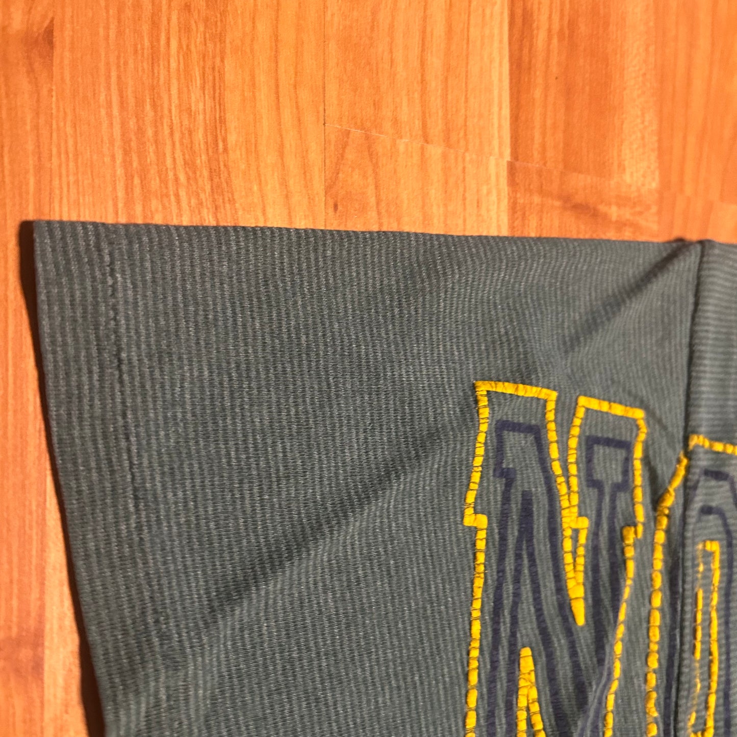 90’s Kingstree Classic Notre Dame University Fighting Irish Green College Striped 75/25 Cotton Polyester Tshirt - Large - 23” x 28”