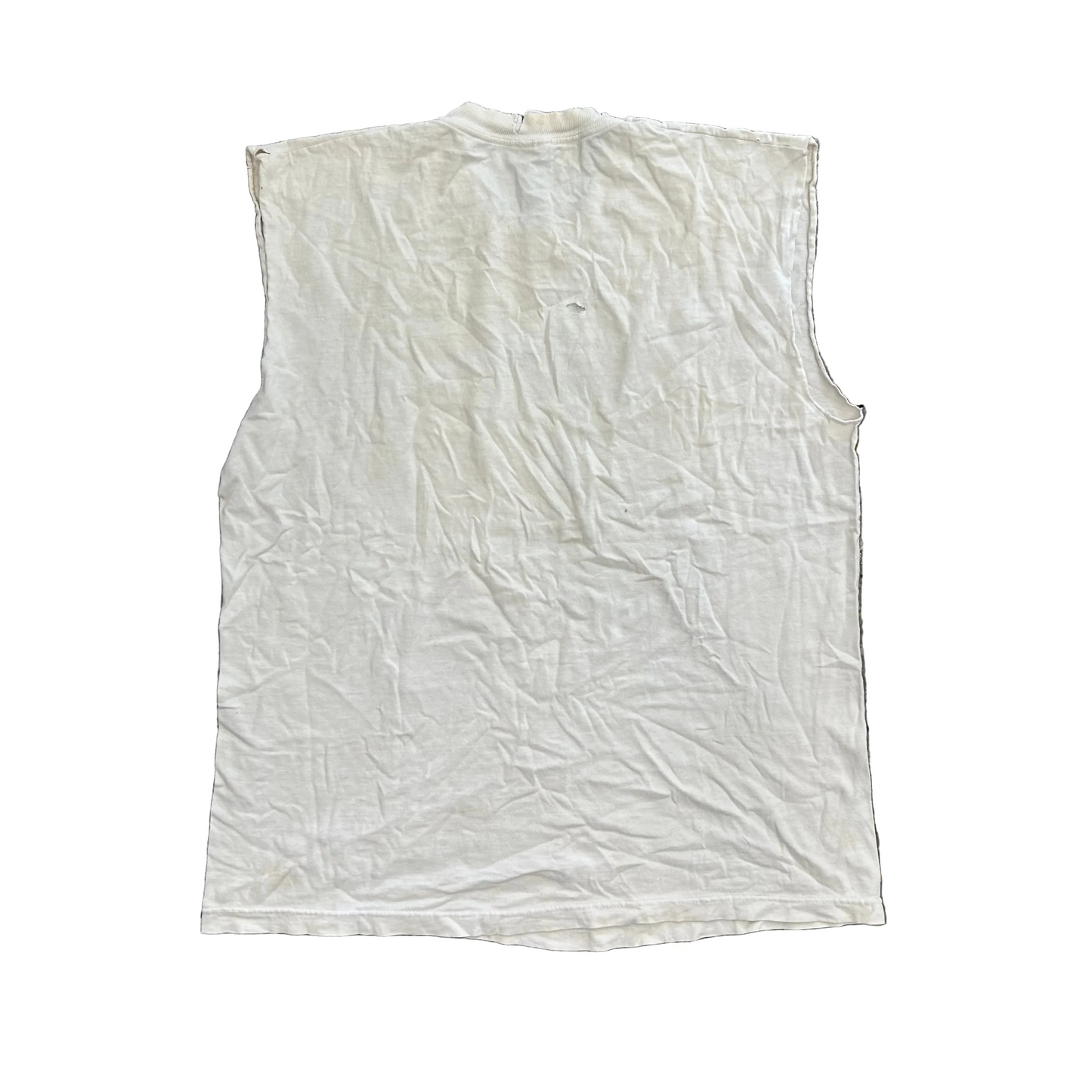 90's FOTL Red Dog Racing White Cutoff Tanktop Shirt - Large - 22" x 28"