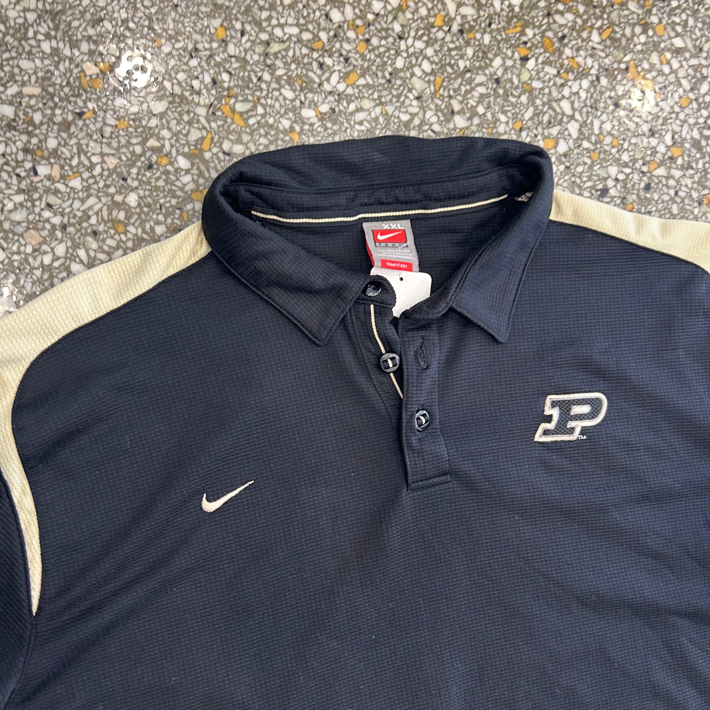 Nike Purdue University Boilermakers Black Polo Shirt - XLarge - 26" x 30"