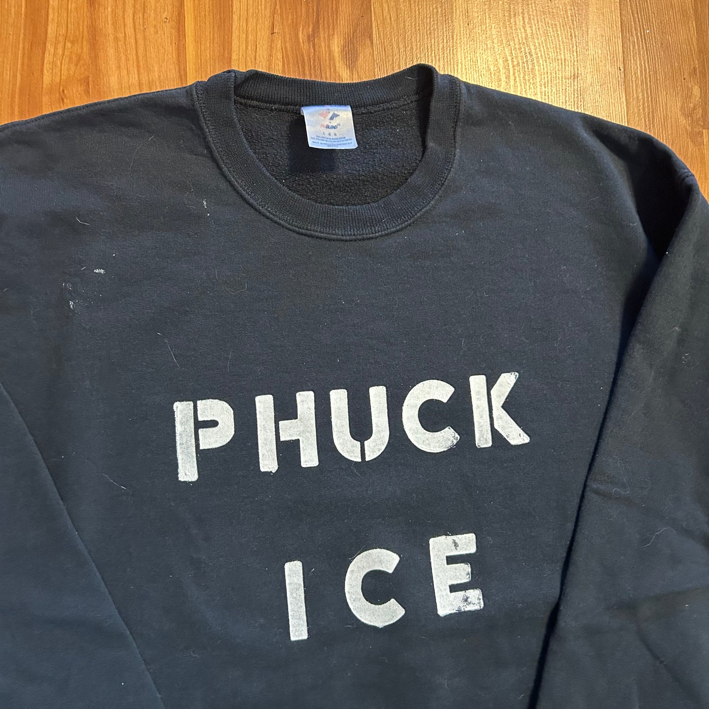 Phuck Ice Black Jerzees Crewneck Sweatshirt - 22" x 26" - Large
