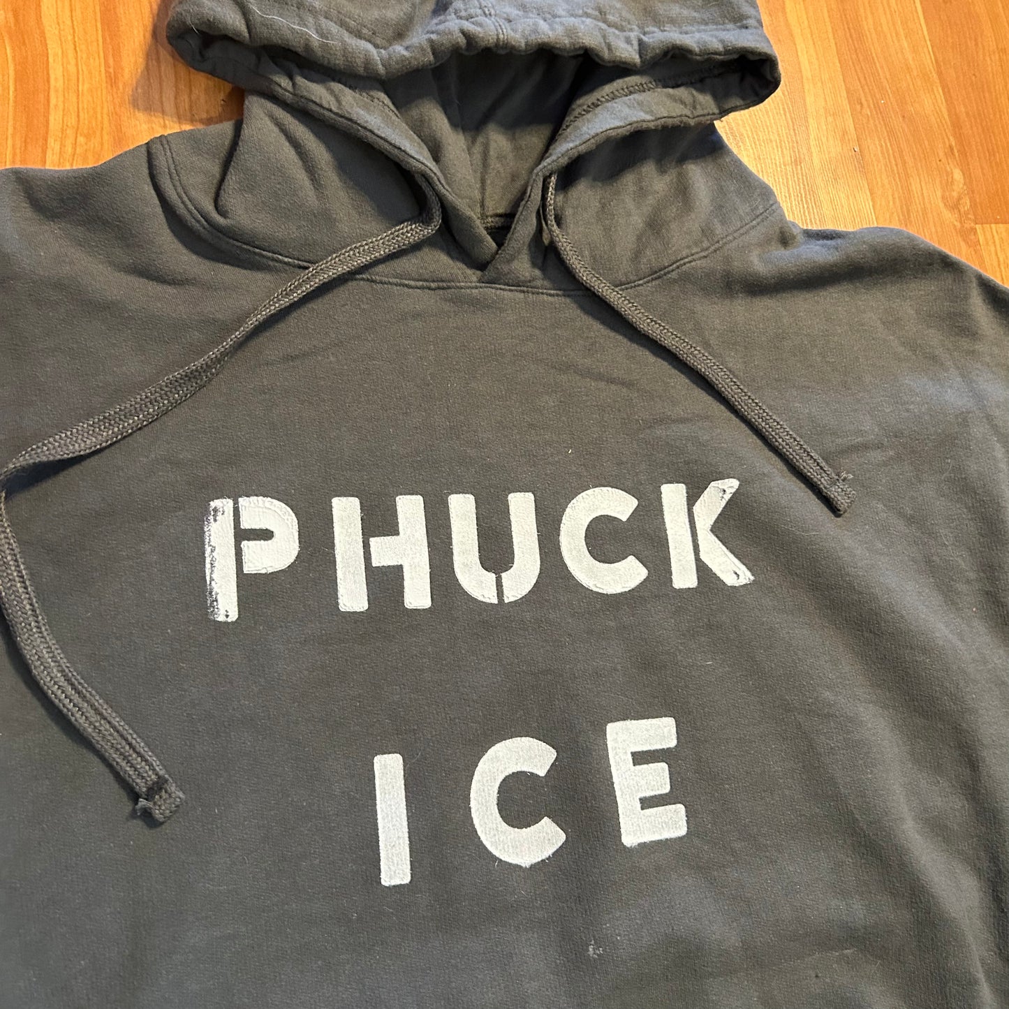 Phuck Ice Olive Green Hoodie Sweatshirt - 25" x 25" - Boxy XLarge