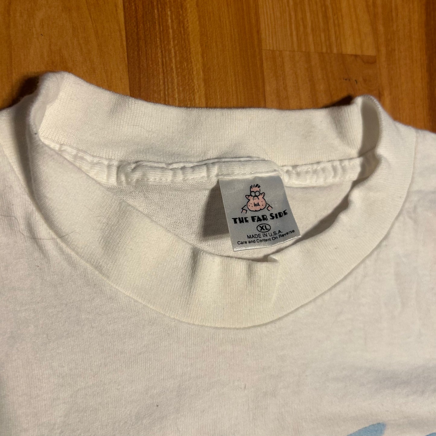 80/90’s The Far Side You’re Sick Jessy Cow Grilling Comic White Funny Cotton Tshirt - Medium - 20” x 32.5”