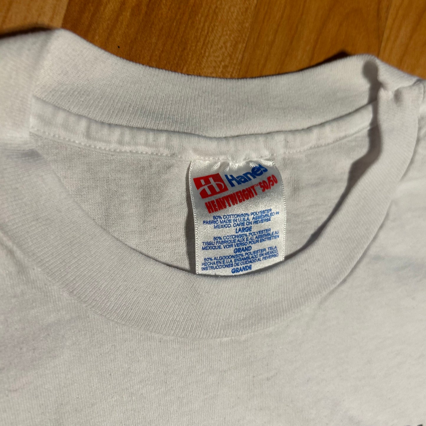 90’s Hanes Heavyweight Eating Directions Pinch It Pull It Suck It Lobster Crab Crawfish White Funny 50/50 Cotton Polyester Tshirt - Medium - 21” x 30”