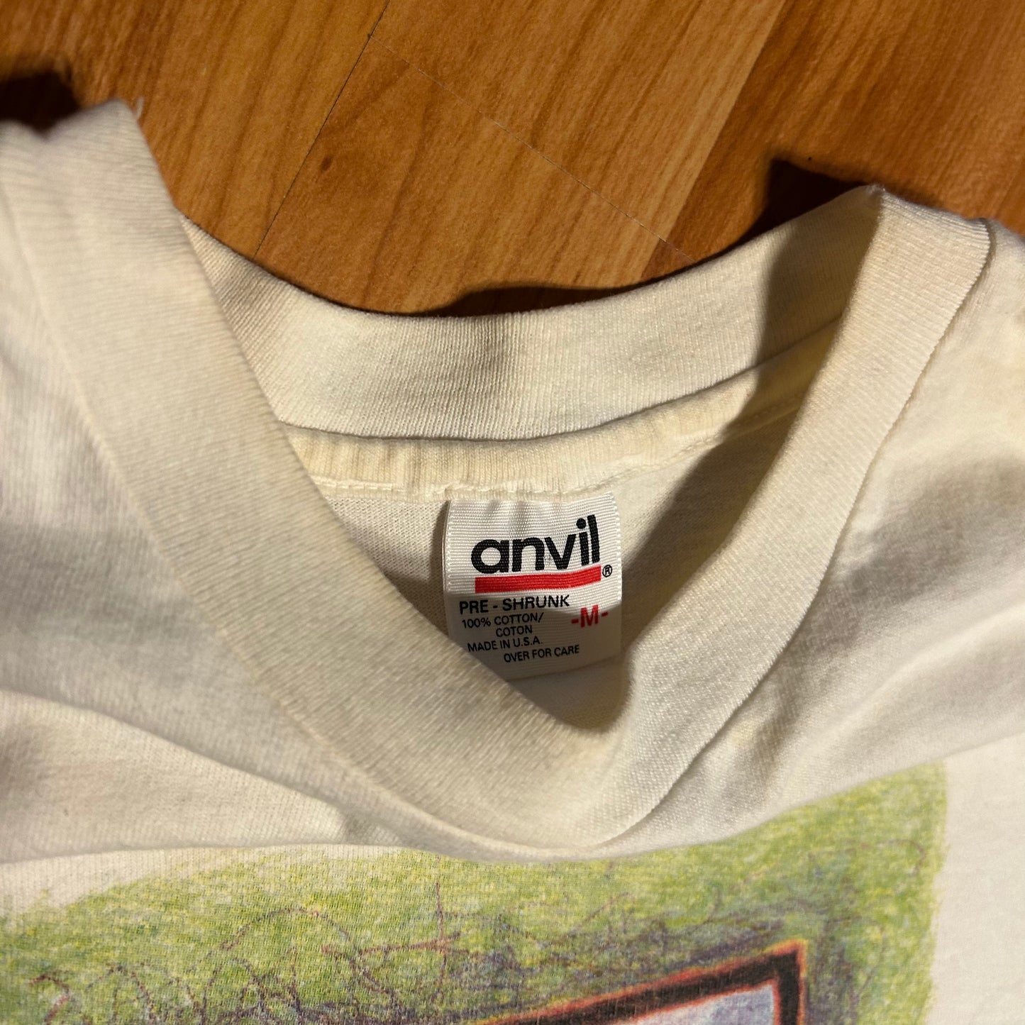 90’s Anvil Cleveland Lighthouse Sierra Shirts Painting Drawing White Cotton Tshirt - Small - 19” x 27”