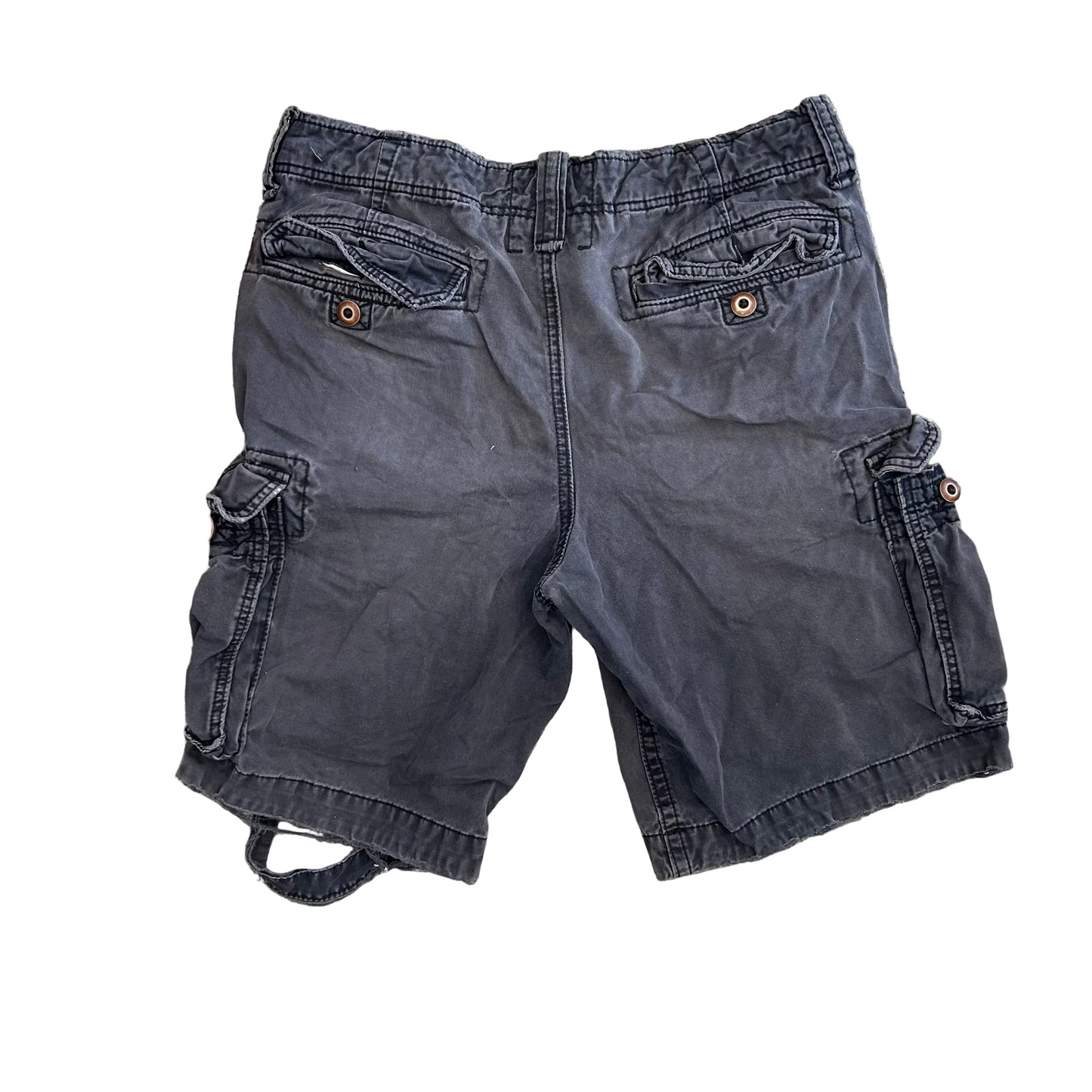 Hollister Grey Faded Distressed Grey Cargo Shorts - 34" x 11"
