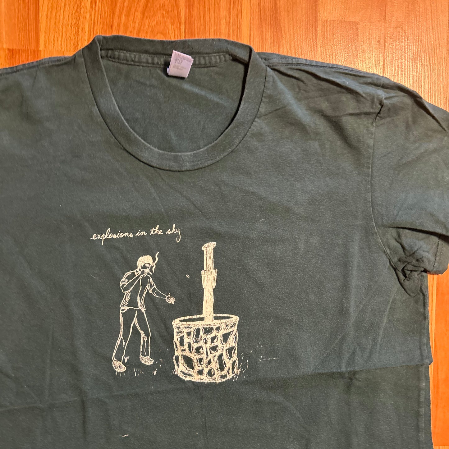 American Apparel Teal Green Explosions in the Sky Tshirt - Small - 18.5" x 25"