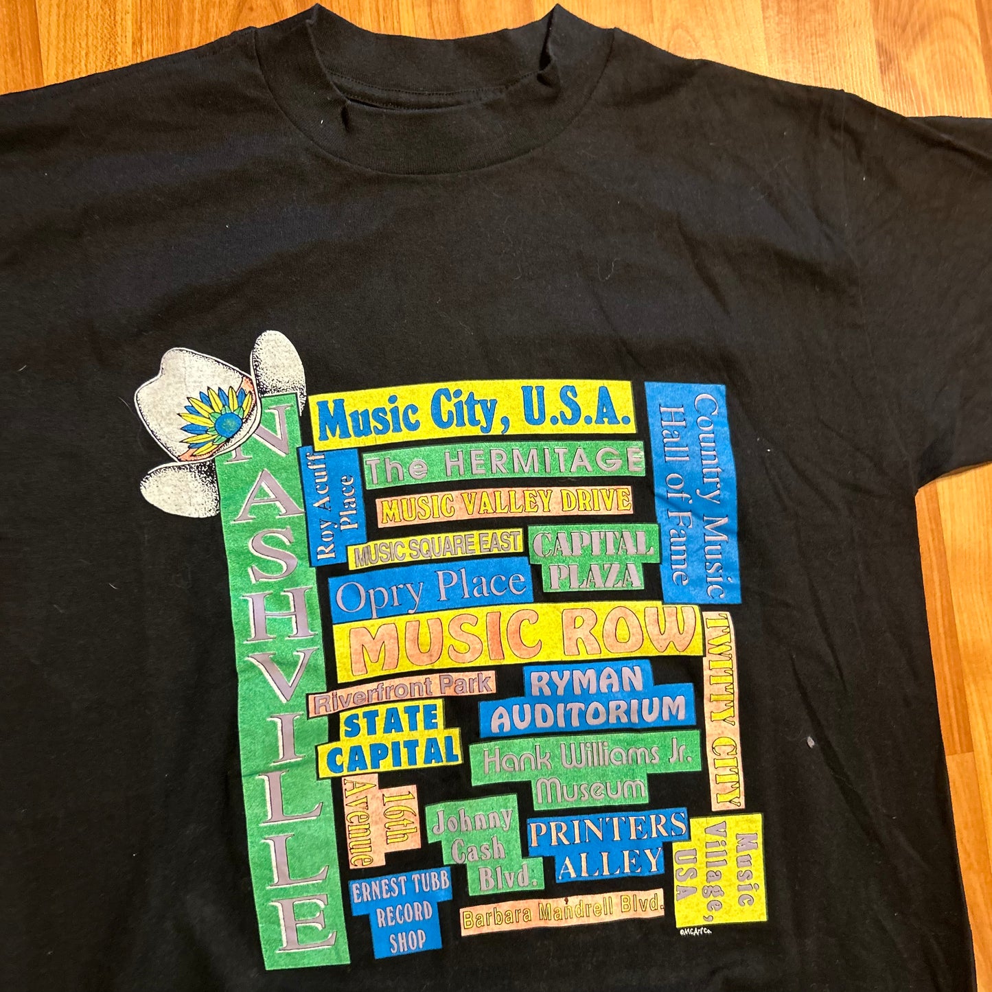 80's Belton Music City USA Nashville Black Tshirt - Medium - 20" x 27"