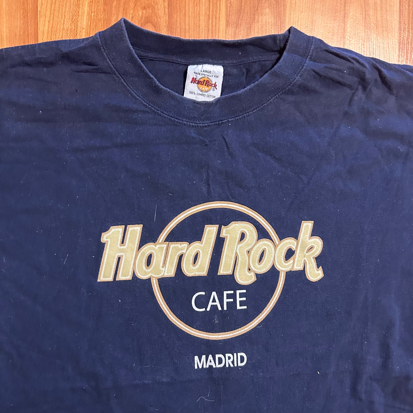 Hard Rock Cafe Madrid Navy Blue Tshirt - Large - 22" x 30.5"