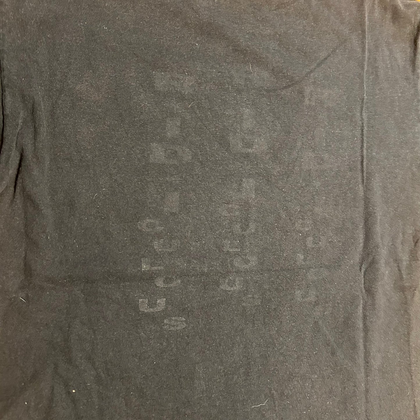 Anvil Ridi Black Grey Faded Cotton Tshirt - Medium - 21" x 27"