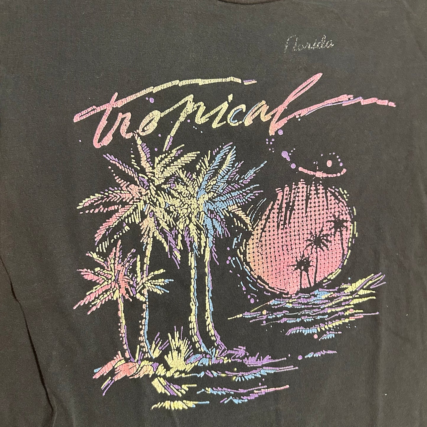 80/90’s Florida Tropical Black Tshirt - Small - 18" x 24"