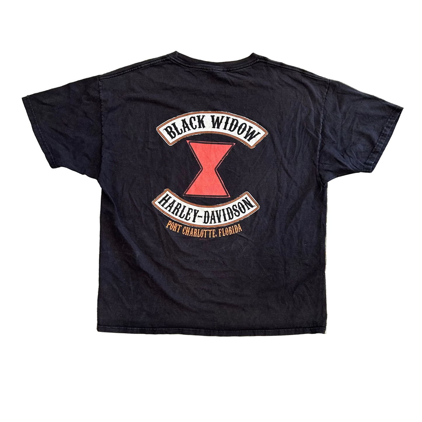 Harley Davidson Black Widow Black Tshirt - Large - 23" x 28"
