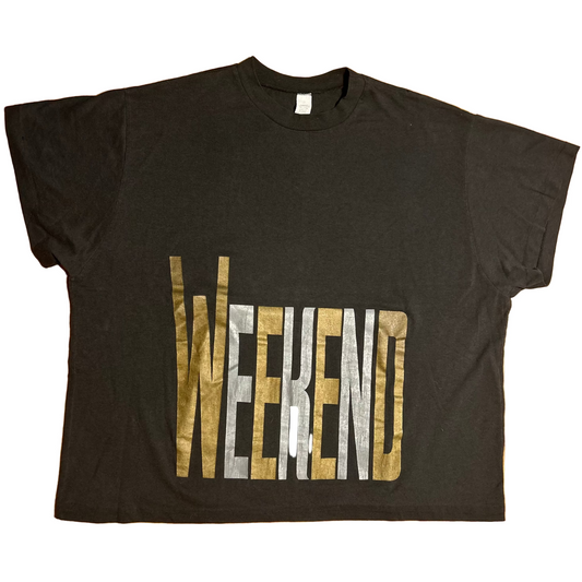 80’s Weekend Black 50/50 Cotton Polyester Tshirt - Boxy XLarge - 27" x 28"