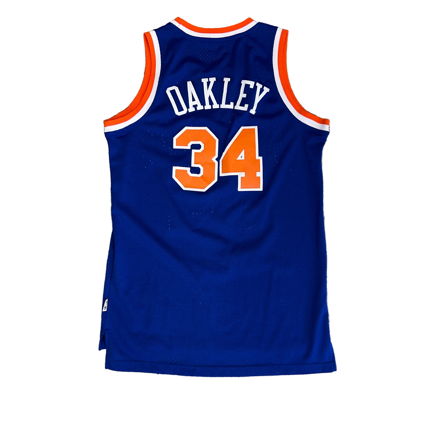 Adidas Hardwood Classics New York Knicks Charles Oakley 34 Blue NBA Basketball Jersey - Large - 22" x 34.5"