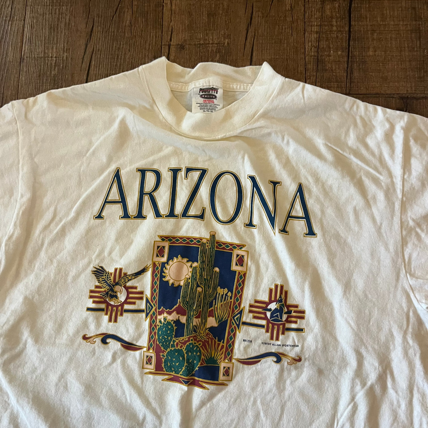 90’s Oneita Arizona White Tshirt - Large - 22" x 28"