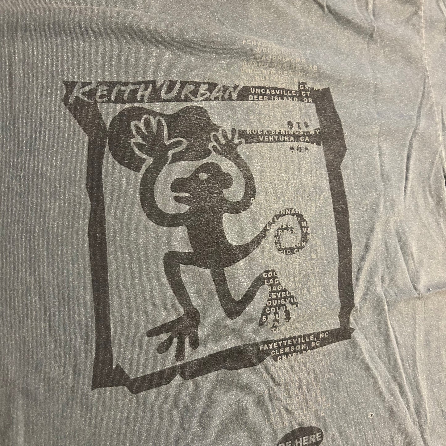 Gildan Ultra Cotton Keith Urban Singer Tour Be Here Dyed Blue Tshirt - Large - 22" x 29"