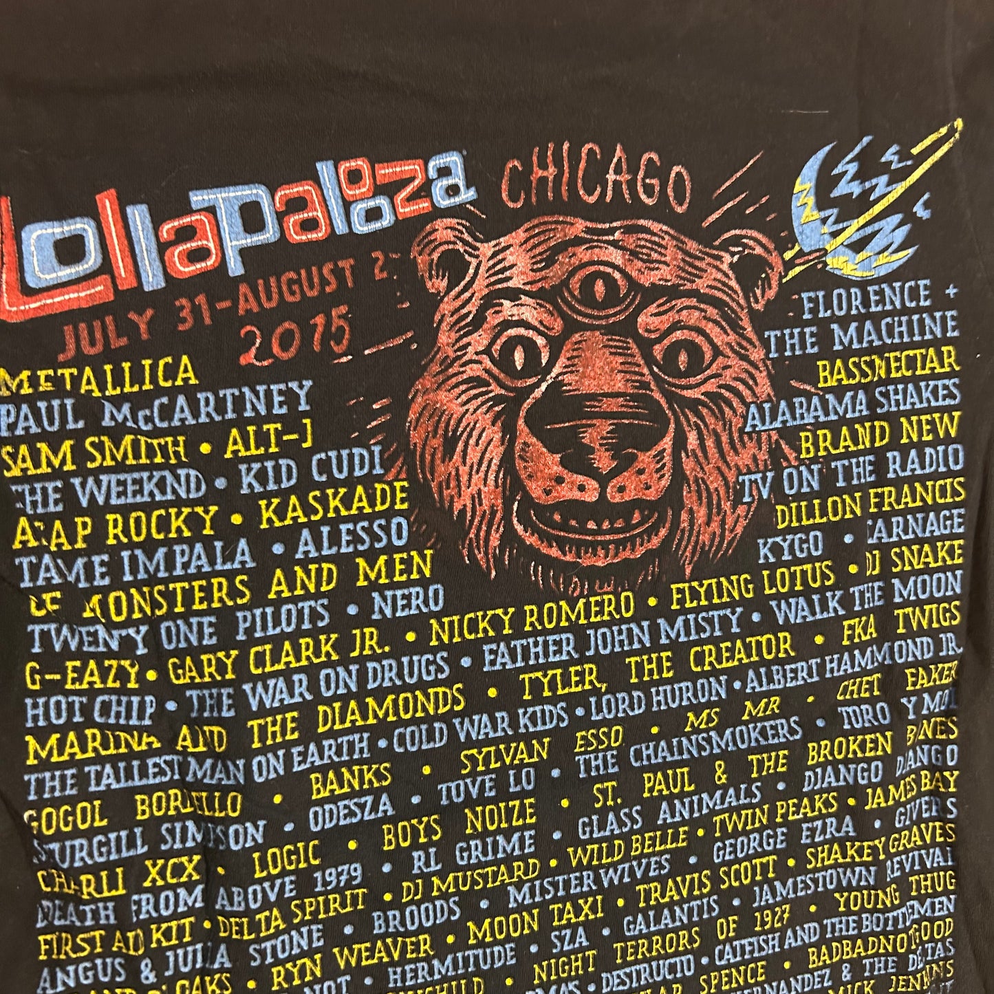 Delta Pro Weight Metallica Lollapalooza Chicago 2015 Band Music Tshirt - XSmall - 17" x 24"