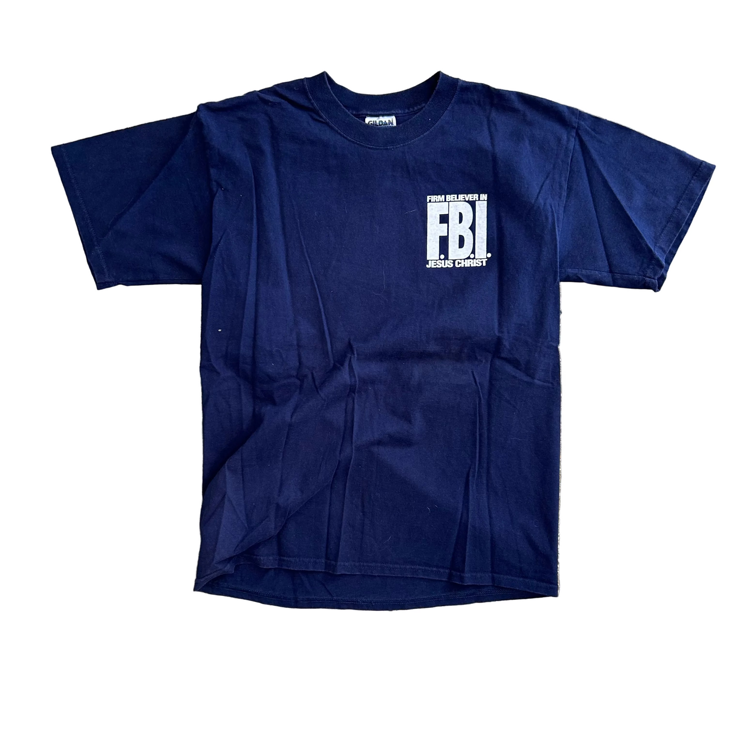 FBI Academy Firm Believer in Christ Navy Blue Tshirt - Medium - 20" x 28"