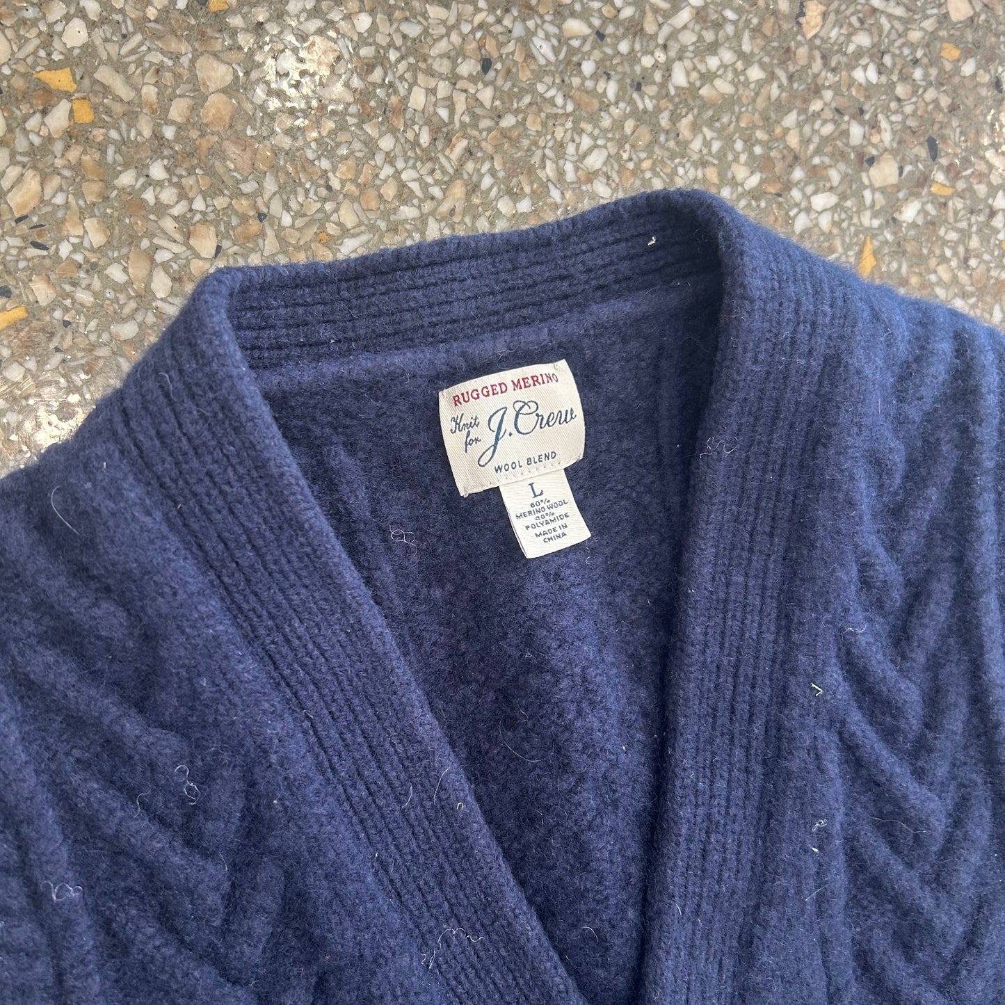 JCrew Wool Navy Blue Cardigan Sweater Vest - Small - 18" x 23"