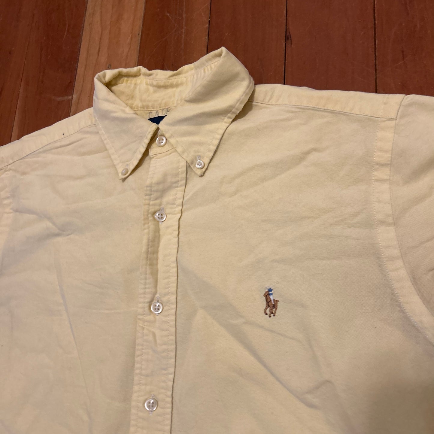 Polo RalPH Lauren Yellow Button Up Oxford Shirt - Large - 23" x 28"