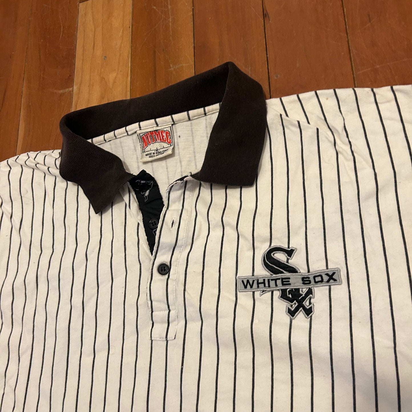 90's Nutmeg Chicago White Sox MLB Collared Polo Shirt - Large - 22" x 29"