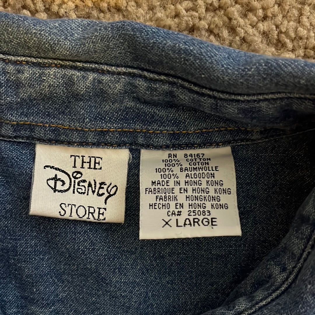 Disney Denim Button Up Shirt - XLarge - 23” x 30”