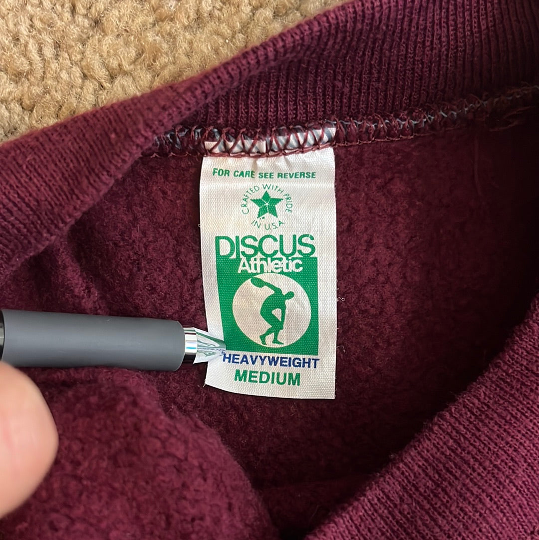 Sudadera con cuello redondo de Discus Pig of My Heart de los años 80 - Pequeña - 18.5" x 25"