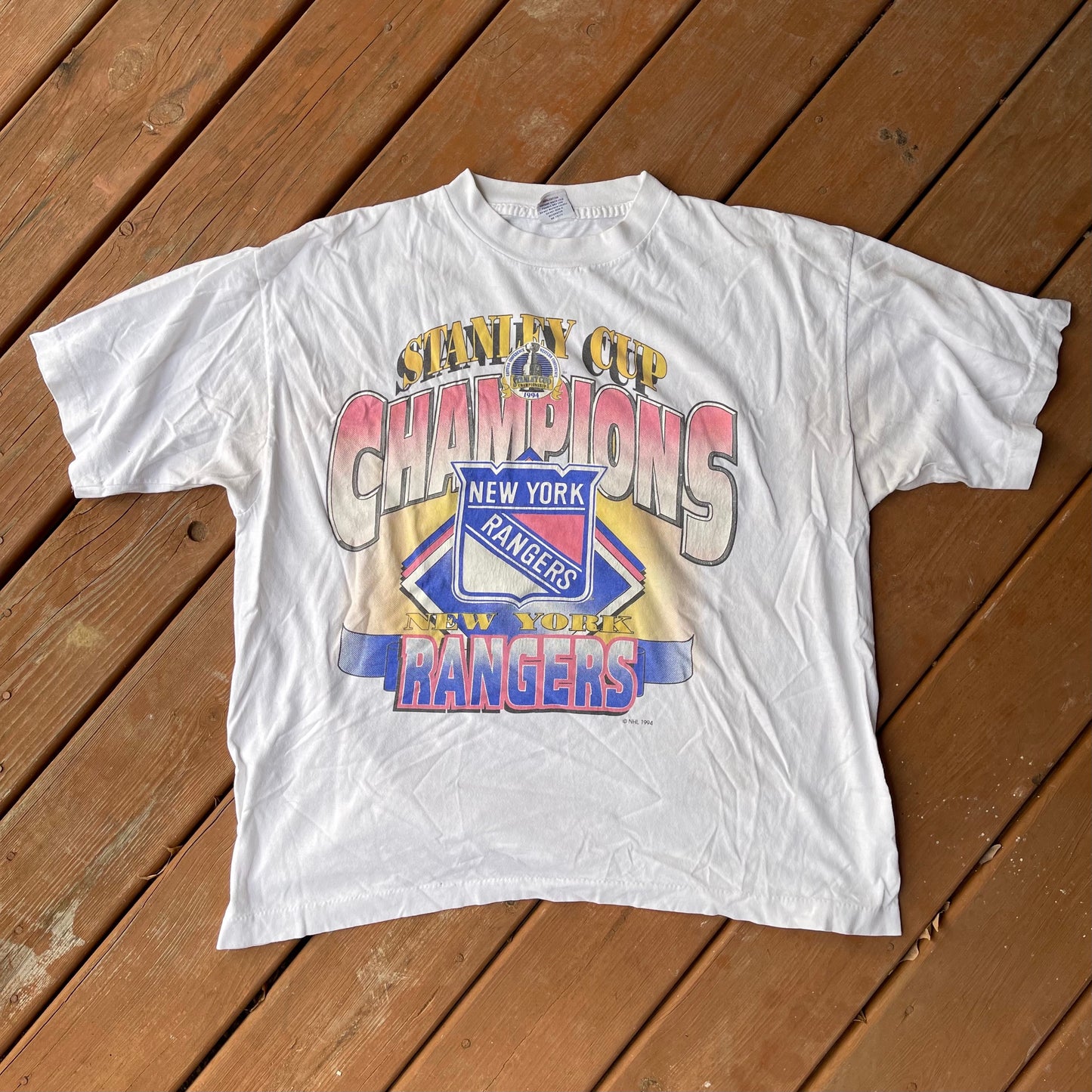 La camiseta de los New York Rangers de los campeones de la Copa Stanley de 1994 se ajusta como XL