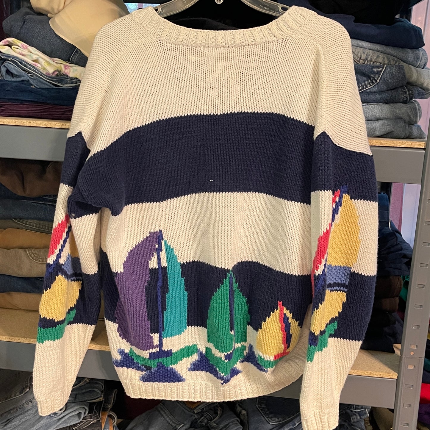 Boat Striped Cardigan - 25" x 28"