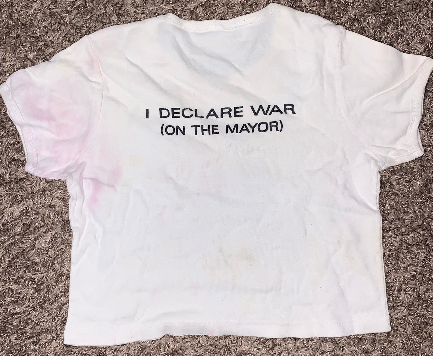 90's I Declare War on the Mayor Crop Top Camiseta - XSmall - 16.5" x 16.5"