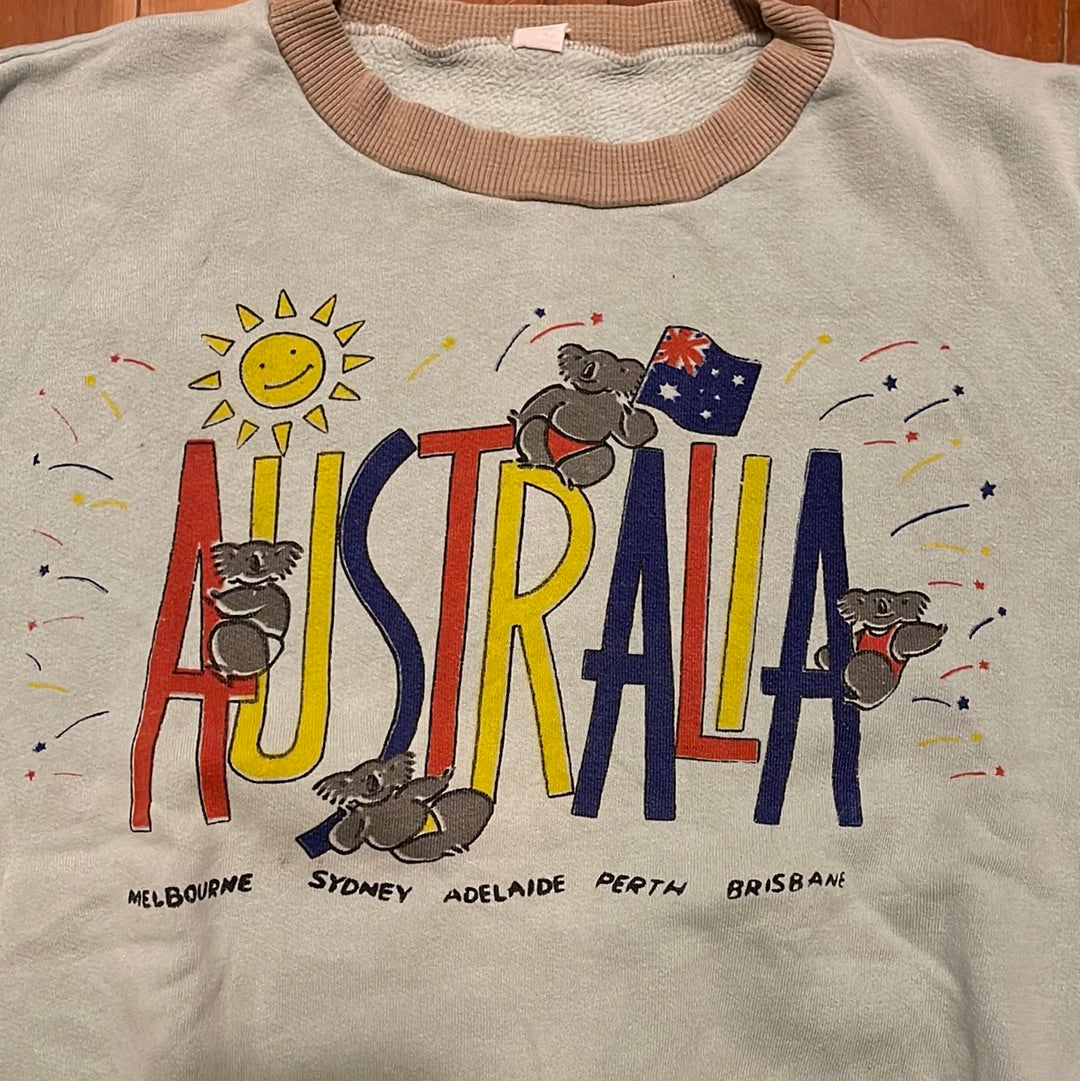 Sudadera con cuello redondo de Australia de los años 70/80 - 19.5" x 22"