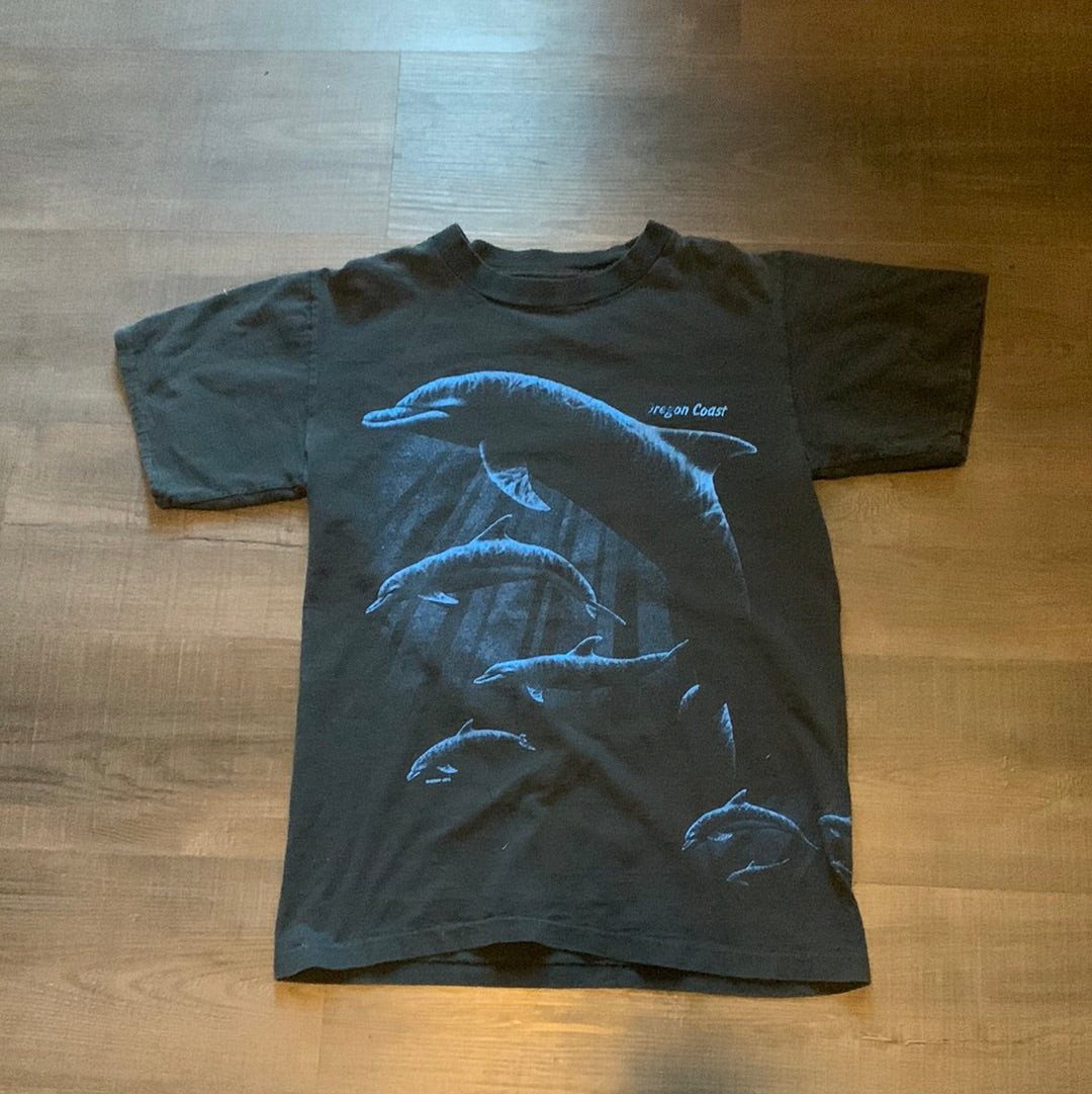 Camiseta de la costa de Oregón de los delfines de los 90 - 17" x 24.5"