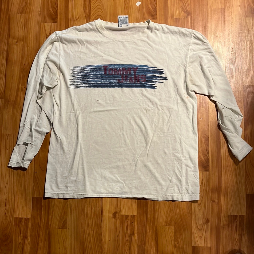 Camiseta de manga larga Tommy Jeans de los años 90 - L 21.5" x 26.5"